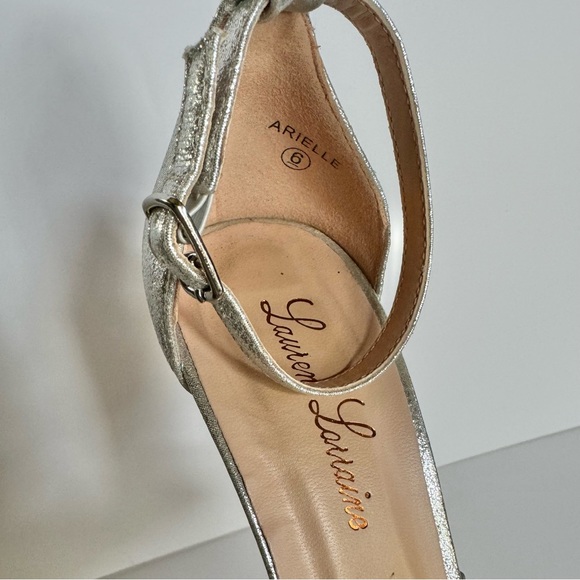 Silver heels with ankle strap and bling - Picture 4 of 7